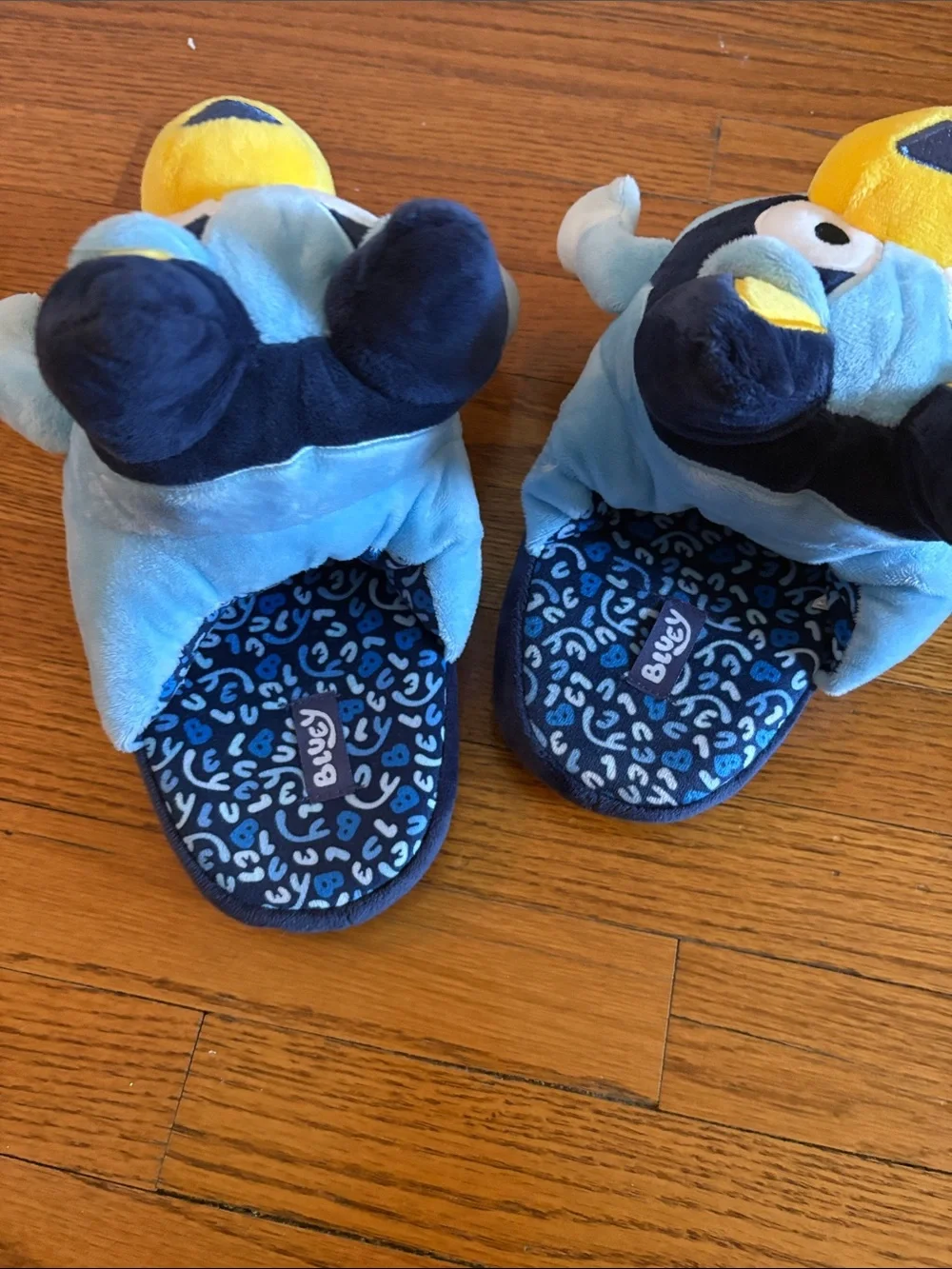 Blue Plush Bluey Slippers for Kids - Soft Cozy Indoor Footwear 12/13